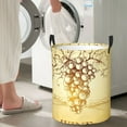 thumbnail image 5 of Fuzoiu Bunch of Grapes Print Circular Hamper,Laundry Basket with Handle,Collapsible Laundry,Dirty Clothes Storage Basket,for Bedroom Bathroom Dorm Living Room-Small, 5 of 6