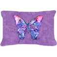 thumbnail image 1 of 12 x 16 In. Butterfly on Purple Indoor & Outdoor Fabric Decorative Pillow, 1 of 1