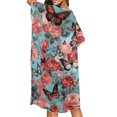 thumbnail image 5 of SCRAWLGOD Butterfly Rose Floral Print Swimsuit Coverup for Women Summer Long Swimsuit Coverup Flowy Lightweight Beach Cover Up, 5 of 6