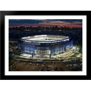 MetLife Stadium 38x28 Large Black Wood Framed Print Art - Home of the New York Giants and Jets
