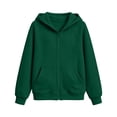 thumbnail image 5 of DJDLJWCJ Boys Full Zipper Hoodies Long Sleeve Warm Solid Color Hooded Sweatshirt for Boys Zip Up Jacket Green Size 11, 5 of 9