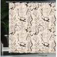 thumbnail image 3 of Ambesonne Retro Shower Curtain, Octopus Crab Seahorse, 69"Wx75"L, Beige Brown, 3 of 4