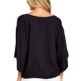 thumbnail image 4 of Women's V Neck Blouse Cotton Flowy Baggy Tie Waist Top Floral Boho Shirt Soft Peasant Short Sleeve Casual Fashion Loose Fit Black 20, 4 of 4