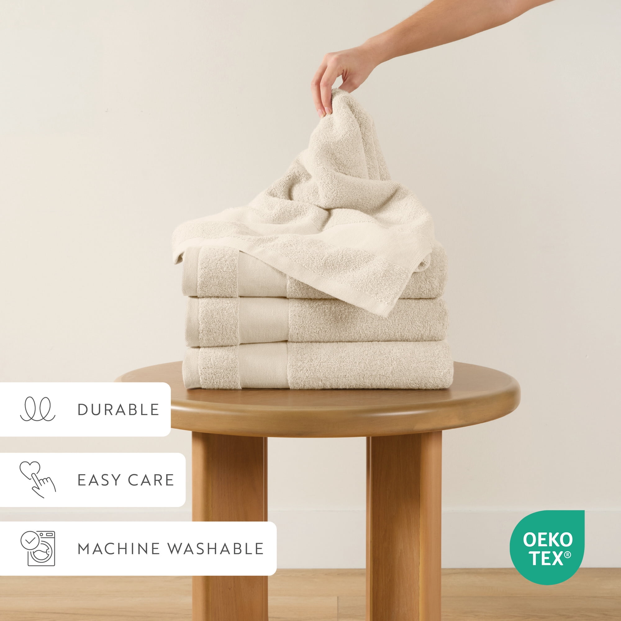 Noble Linens 4 pack Essential Cotton Bath Towels