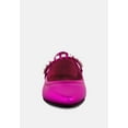 thumbnail image 3 of ALVERNO Metallic Diamante Mary Jane Leather Flats In Fuchsia, 3 of 6
