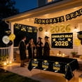 thumbnail image 4 of Decorr 2026 Graduation Party Decorations, 7-Pack Purple & Gold Congrats Grad Set with Banner, Balloons, Tablecloth, Honeycomb Centerpieces & Swirls for Class of 2026 Grad Party Supplies, 4 of 8