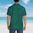 thumbnail image 4 of Fuzoiu Teal Marble Print Hawaiian Shirt for Men, Summer Beach Casual Short Sleeve Button Down Shirts, Men’s Beach Summer Shirts with Pocket,XX-Large, 4 of 7