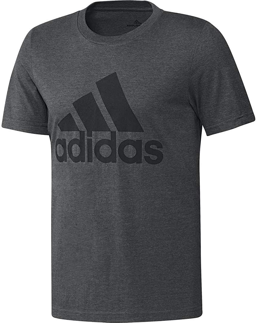 Adidas Men's Basic Bos Tee Sport Shirt T-Shirt Athletic Work Out (Charcoal, S)