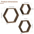 thumbnail image 2 of BTY Hexagon Floating Shelves Set of 6 Honeycomb Shelves for Wall Wood Farmhouse Storage Home Decor Shelf Wall Mounted Wooden for Bedroom Living Room Nursery, Rustic Brown, 2 of 8