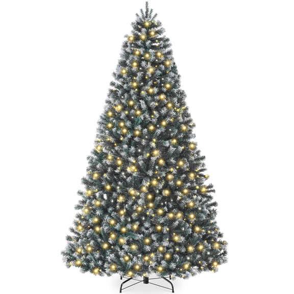 Best Choice Products Artificial Frosted Christmas Tree, 6ft Premium Pre-Lit Spruce Design, Dense Branches Blue Spruce