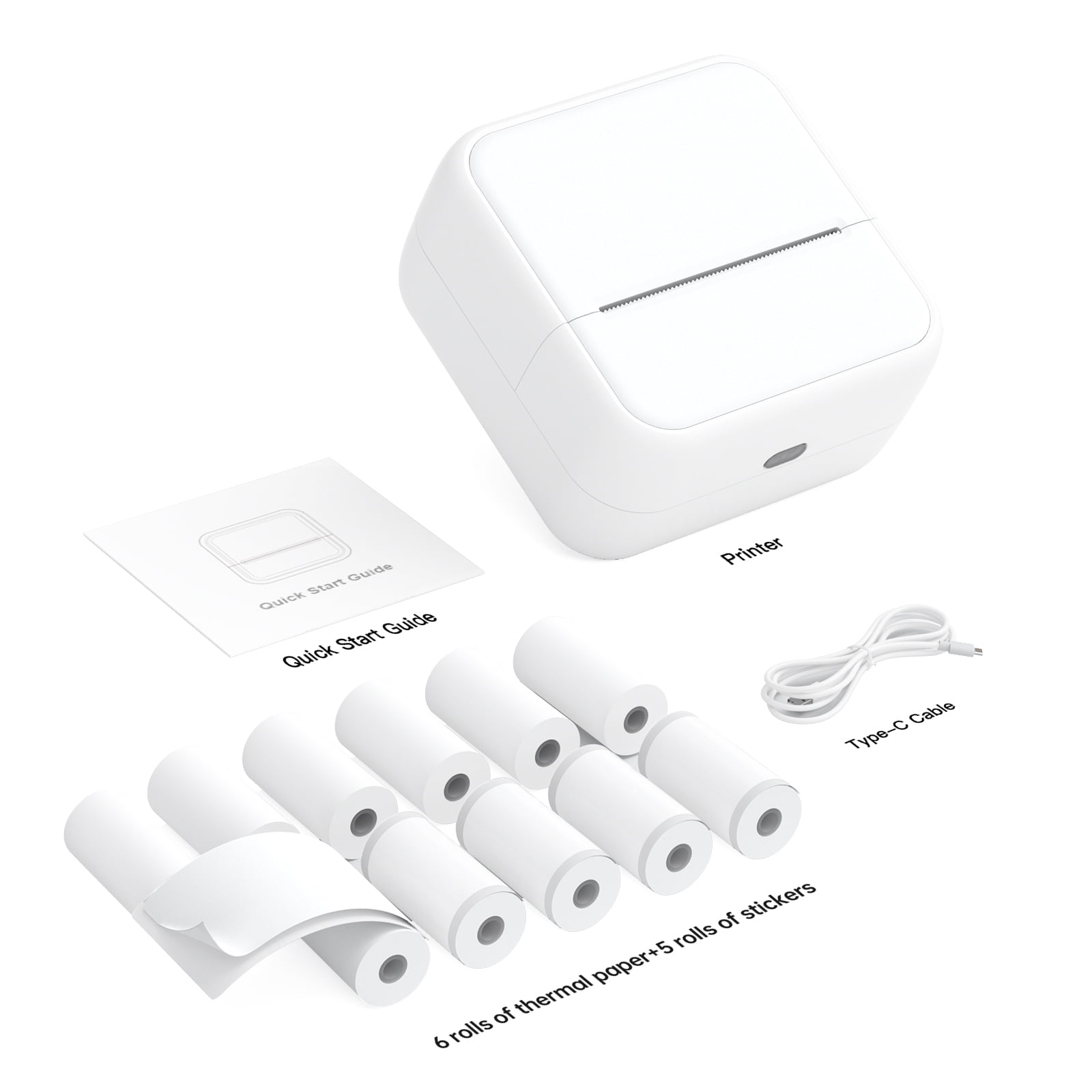 Printer Mini Pocket Printer Portable Thermal  Photo Printing Label Maker Machine BT Wireless Connect Compatible With  / IOS APP Support Receipt Label Memo Sticker