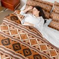 thumbnail image 4 of Feelyou Hippie Tribal Aztec Bedding Comforter Set 7 Pieces, Orange Abstract Full Bedding Set, Teens Adult Women Men Reversible Fitted Sheet Flat Sheet, Super Cozy Room Decor, 4 of 8