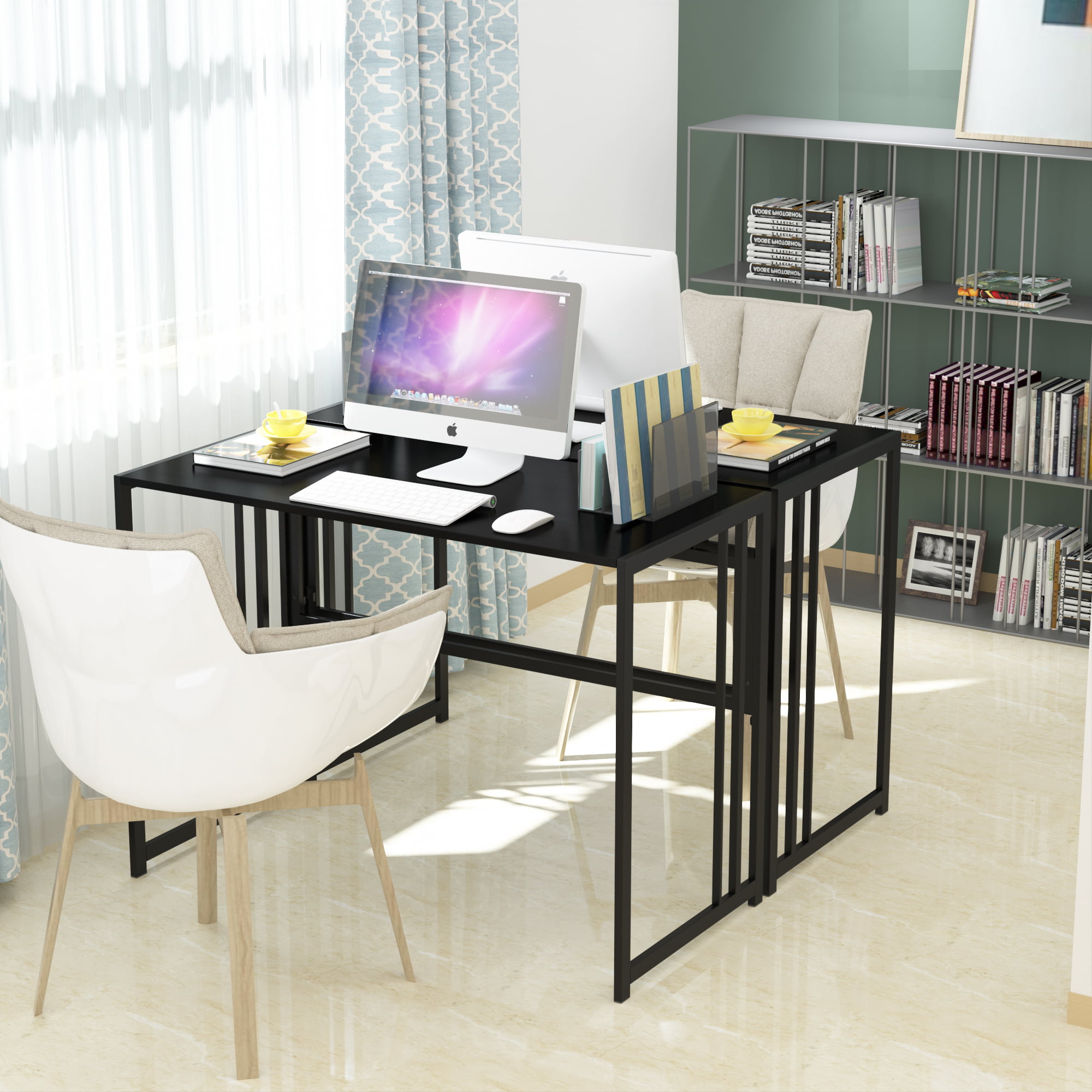 Gezen 40 Folding Desk Console Table Corner Desk for Home Office Small  Spaces - Oak