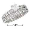 STERLING SILVER 4.5MM CUBIC ZIRCONIA CHANNEL SET WEDDING RING SET