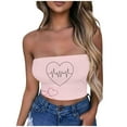 thumbnail image 2 of Aueoeo Bandeau Bra Stretchy Bandeau Tube Bra Seamless Strapless Bralette Cute Graphic Printed Strapless Tanks Top for Women Girls, 2 of 4