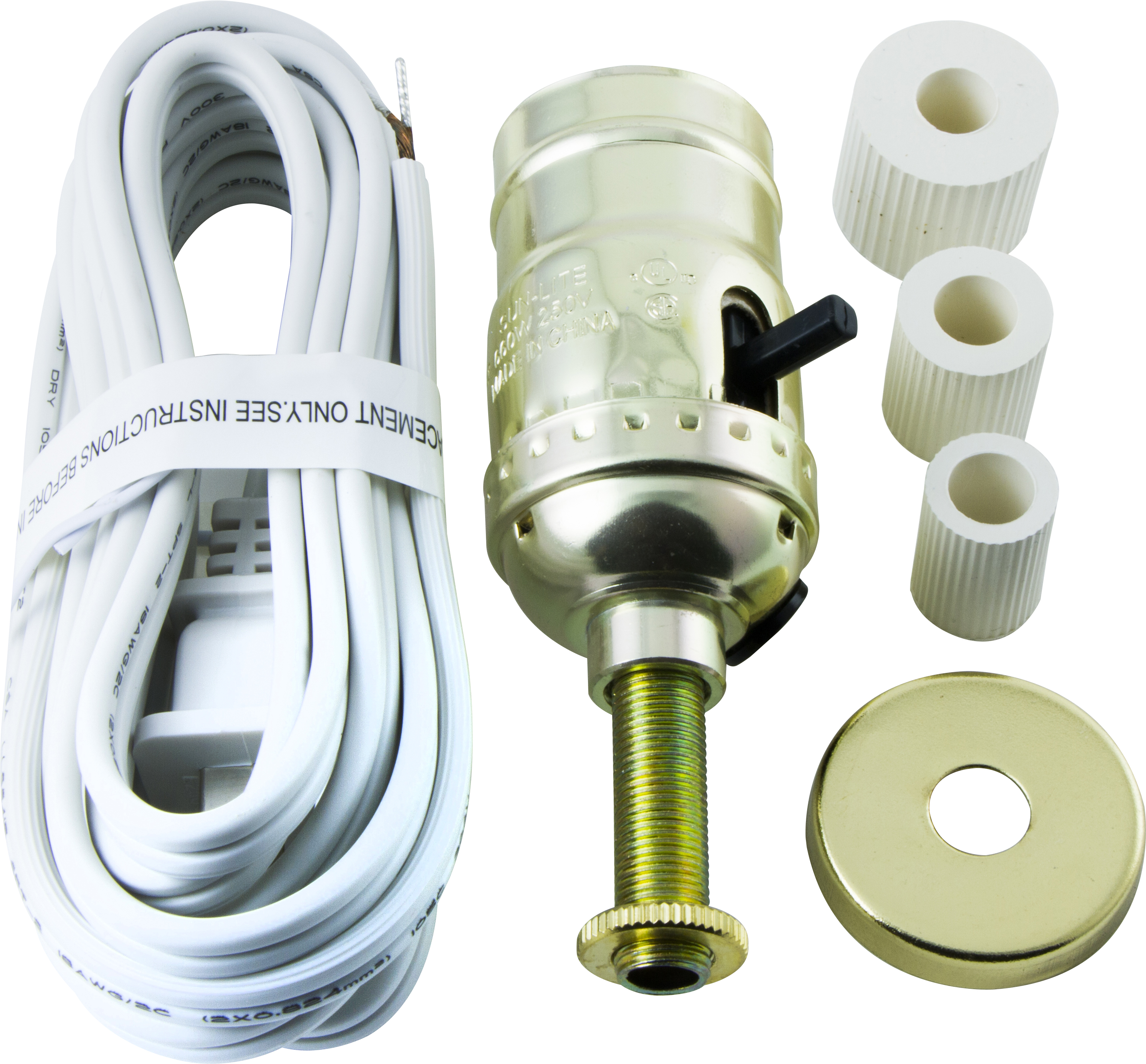 GE Bottle Lamp Kit, includes 8ft. Cord, Socket, Bottle Adapters