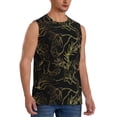 thumbnail image 2 of Bixox Men's Gold Gloss Outline Floral Printed Shirt Sleeveless Fitness Tank Top-Large, 2 of 5