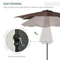 thumbnail image 4 of Outsunny 9' x 7' Solar Umbrella, Patio Umbrella with LED Lights, Brown, 4 of 9