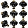 thumbnail image 6 of 8 pieces Ceramic Pumpkin Drawer Knobs, Black Vintage Decorative Retro Knobs for Furniture, 6 of 14