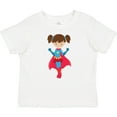 thumbnail image 3 of Inktastic Superhero Girl, Cute Girl, Brown Hair, Red Cape Girls Baby T-Shirt, 3 of 5