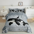 thumbnail image 2 of Erosebridal Animal Whale Bedding Twin Comforter Set,Crystal Glitter Down Comforter,Sequin Print Decoration,Reversible,2-Piece, 2 of 8