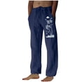 thumbnail image 2 of Pantalones largos para hombre, moda, estampados, casuales, cintura elástica con bolsillo, pantalones deportivos, pantalones de poliéster para hombre., 2 of 3
