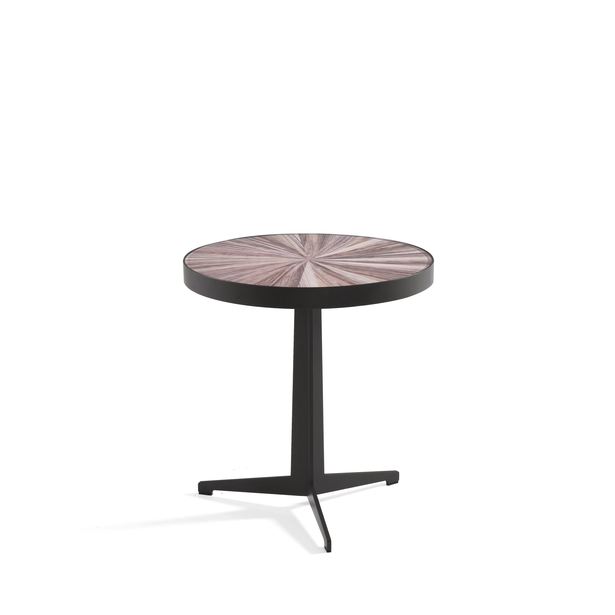 Beka Mid-Century Round Maroon Coffee Table Set with Tempered Glass Top - Set of 2
