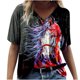 thumbnail image 2 of Pntutb Blusa de manga corta informal con estampado de sol vintage para mujer Pntutb Pntutb-3603, 2 of 9