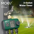 thumbnail image 2 of 3-Zone Smart Garden Irrigation Controller with Independent Programming, Brass Inlet & Rain Delay – Manual Watering Mode, 3/4" US Standard Faucet Compatibility, IPX5 Waterproof, LCD Display,, 2 of 7