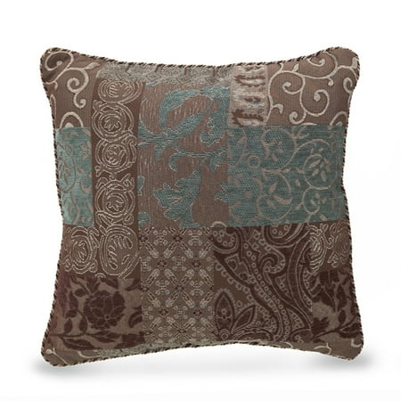 Croscill Galleria Brown Square Throw Pillow
