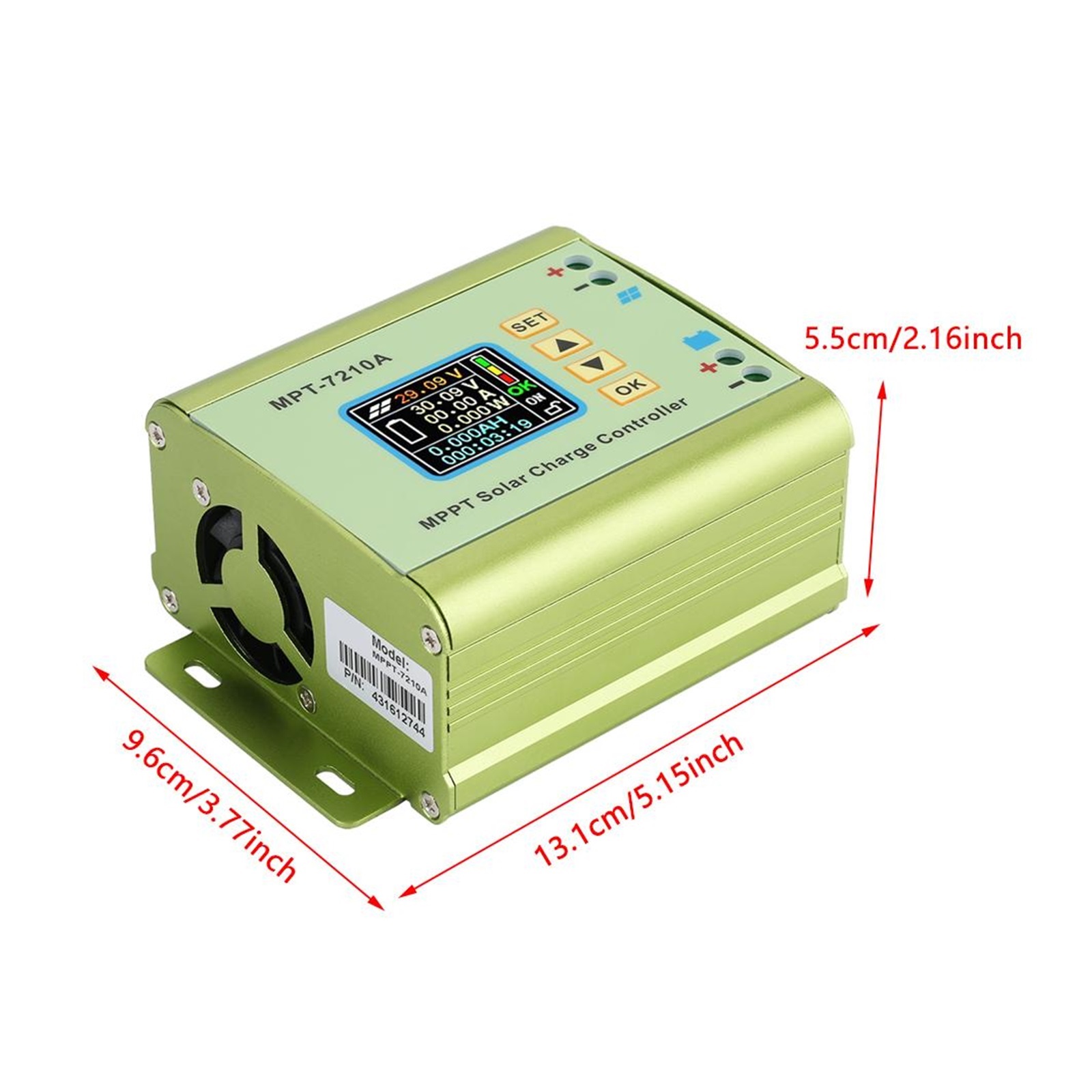 MPT-7210A Color LCD Display MPPT Solar Panel Charge Controller 24/36/48/60/72V Boost Solar Battery Controllers ,Multiple Protection Functions