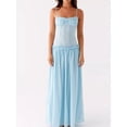 thumbnail image 6 of Women's Frill Spaghetti Strap Maxi Dress with Smocked Frill Stretch and 100% Polyester Fabric for Flowy Silhouette, 6 of 30