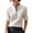 White, variant on Women's Linen Blend Stand Collar Short Sleeve Henley Top, Contrast Trim Detail, Casual Blouse for Spring Summer Daily Wear, Breathable and Lightweight A S