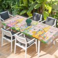 thumbnail image 2 of Happy Easter Table Cloths for 8 Foot Rectangle Tables, Spring Gnomes Duck Floral Eggs Pink Plaid Patio Waterproof Elastic Fitted Tablecloths, Washable Rectangular Table Cover for Camping, 2 of 8