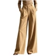 thumbnail image 3 of VBVC Women's High Waisted Wide Leg Dress Pants , Pleated Work Slacks For Women , Ladies' Business Casual Trousers with Pockets,Khaki,S-2XL, 3 of 8