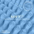 thumbnail image 5 of Lux Décor Striped Fleece Blanket, Ultra Soft Lightweight Microfiber Flannel Throw, Cozy All Season Blanket for Couch, Sofa, Bed, Travel & Camping, Light Blue, 5 of 11
