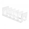 thumbnail image 5 of perfeclan Acrylic File Organizer 5 Compartment Book Stand s Display 5 Upright Section File Holder for Desk Home Bookcase Recipe, 5 of 9