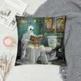 thumbnail image 2 of Orinice Ghost Graphic Decorative Cotton Linen Cushion Throw Pillow Cover for Home Couch Living Room Bed Sofa, Printed on Both Sides, 1PC 12x12in, 2 of 5