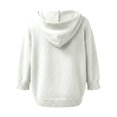 thumbnail image 6 of Endives Womens Cardigan Sweaters Hooded 3/4 Length Sleeve Knit Cardigan Button Front Loose Casual Oversized Sweater Coat With Pockets Cardigan Sweaters for Women White XXL, 6 of 6