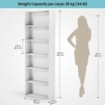 thumbnail image 6 of 71" Tall 6-Tier Bookshelf, Large Open Storage Bookcase, Freestanding Display Shelf for Living Room, Bedroom or Home Office, White, 6 of 9