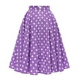 thumbnail image 3 of IBTOM CASTLE Women Pleated Vintage Skirt Floral Print A-Line Midi Skirts 50s Polka Dots Knee-Length Flared Swing Cocktail Party Dresses XXL Purple - Polka Dots, 3 of 8