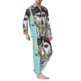 thumbnail image 2 of KLL Husky With Dreamcatcher Sleepwear Mens Flannel Pajamas,Long Cotton Pj Set, 2 of 7