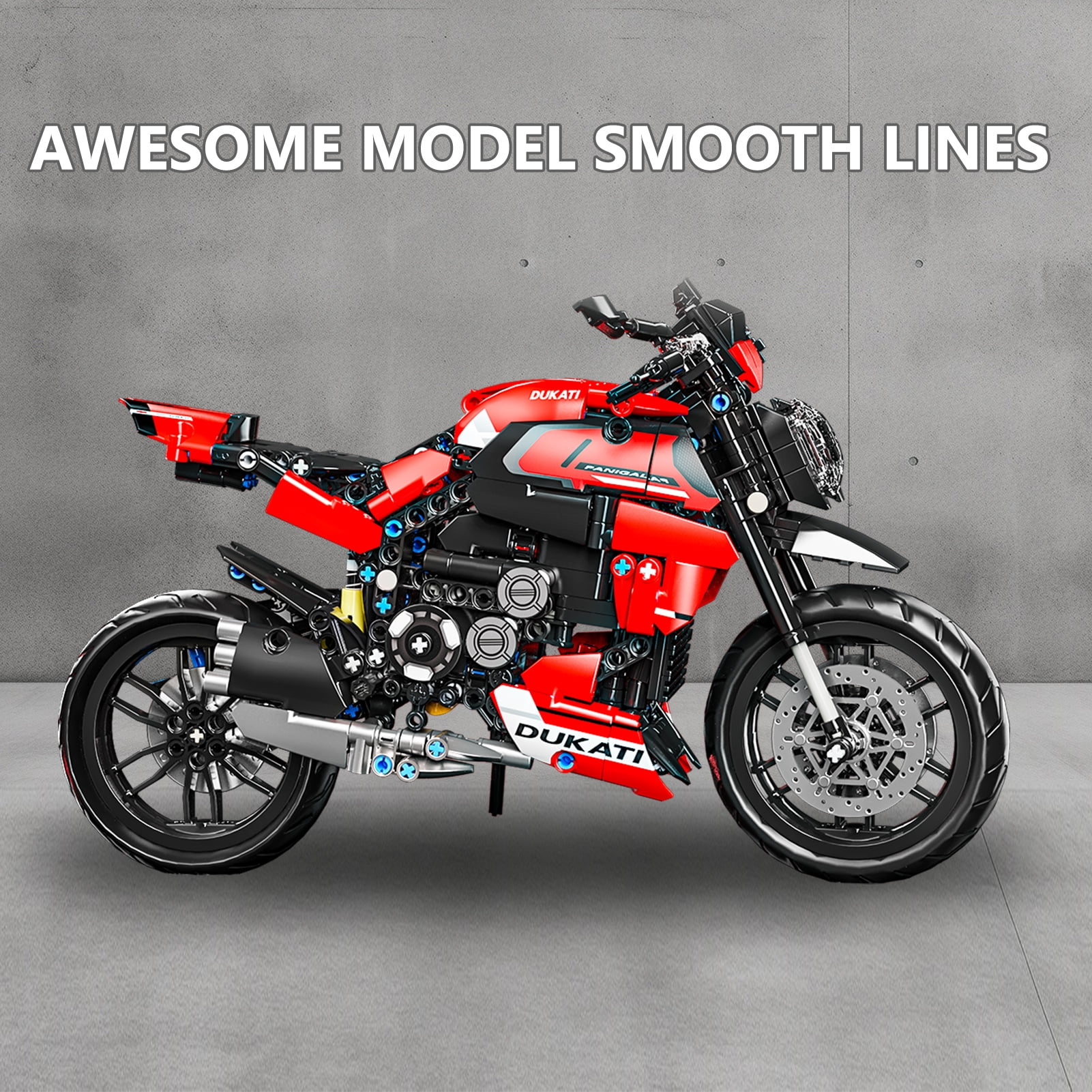 QOQ Motorcycle ABS Building Block Toy , 1:8 Model Collectible Kits  and Technic for Boys & Adults (816 Pieces)
