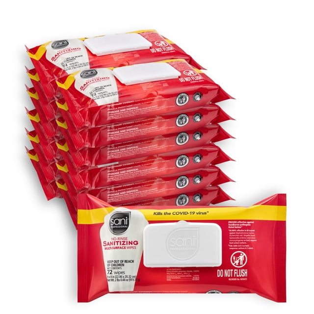 Toallitas desinfectantes Sani-Professional No-Rinse 72 toallitas x12