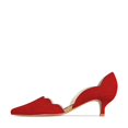 thumbnail image 2 of YDN Women Comfortable Pointy Closed Toe Pumps Kitten Low Heel Slip-on D'Orsay Office Party Dressy Wedding Shoes Size 9 Red, 2 of 4