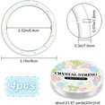 thumbnail image 2 of 4 Pack Wind Chime Supplies Top Ring Transparent Top Circles of Wind Chime Wind Chime Making Supplies Acrylic O Ring with 1 Roll Elastic Thread for Outdoor Home Garden Patio, 2 of 7