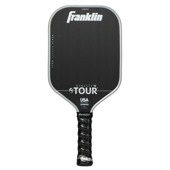 Franklin Sports Pro Pickleball Paddles - FS Tour Series Carbon Fiber Pickleball Paddles - Official USA Pickleball (USAPA) Approved Paddles - Dynasty Pro Player Paddle - 14mm Polymer Core - Gray