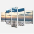 thumbnail image 2 of Wooden Board at Sunset Seashore - Modern Canvas Art Print, 2 of 3