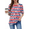 thumbnail image 6 of Dyfzdhu 250th Anniversary Usa Shirt T Shirts For Women Fashion Graphic Tees 4Th Of July V Neck American Flag Button Short Sleeve Independence Summer T Shirt, 6 of 6