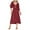Wine, variant on TJAZFJPA Chiffon Dress for Women Womens Tie Rope Belt Ruffle Trim Sleeves Wear Fashion Elegant Dress Knit Sleeveless Dress Knit Dress Garden Party Dresses for Women